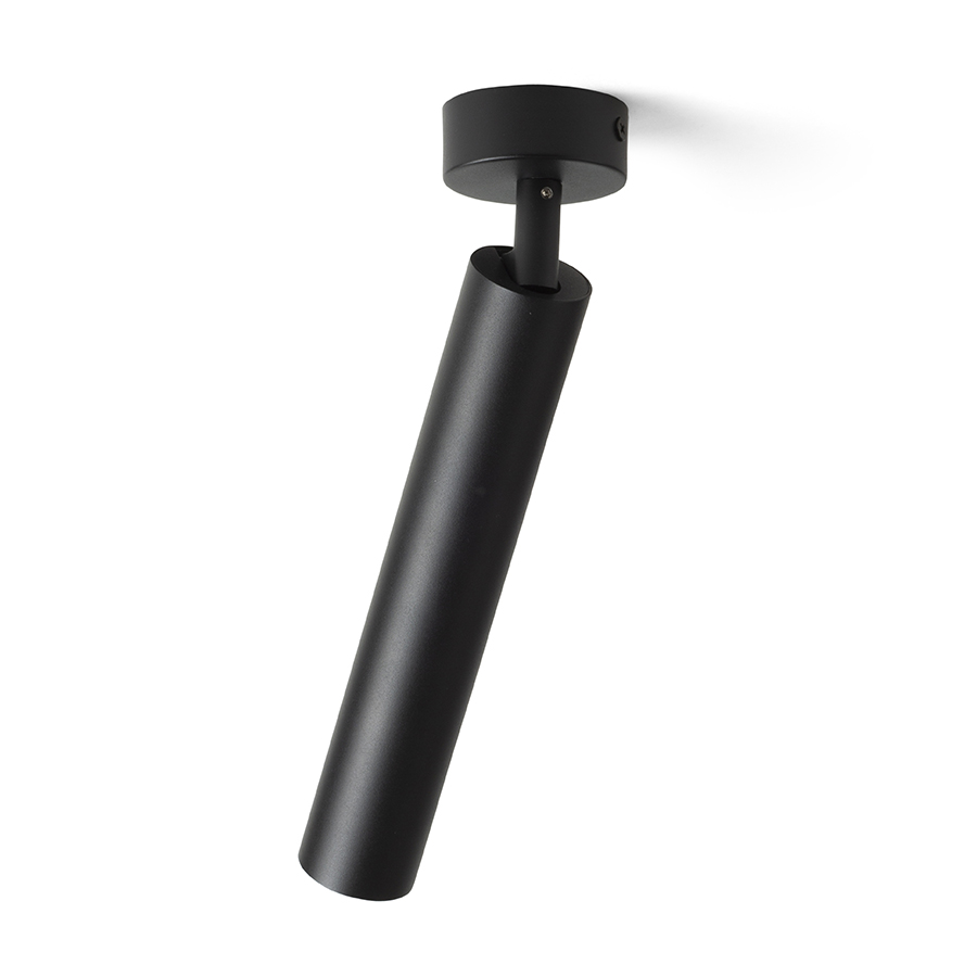 Lumina LED tubulară montata la suprafață pe baza circulară, DARRIN R montat pe negru 230V 6W 24° 3000K