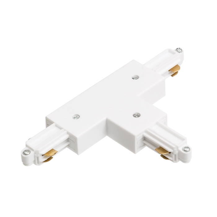 T-conexiune cu posibilitate de alimentare electrică pentru un circuit listă, 1F T conector dreapta alb 230V