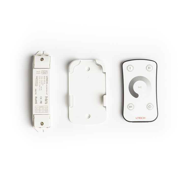 Telecomandă pentru LED bandă 12V = cu posibilitate de reglarea intensității iluminatului, LED STRIP întrerupător de lumină cu alb 12V= max. 108W