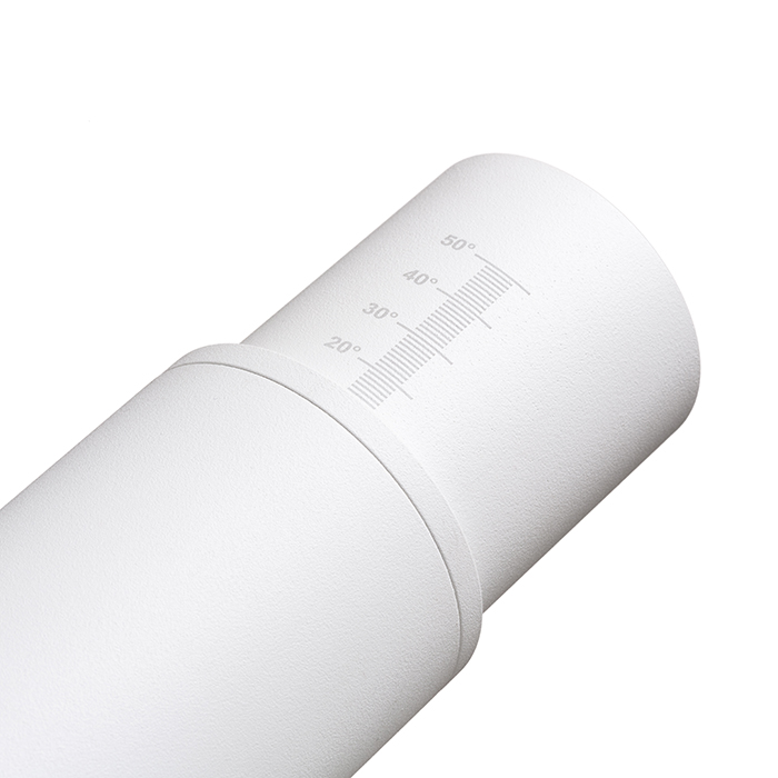 Tub corp de iluminat pentru șină cu 3-circuite, ZUMA ZOOM DIMM listă cu trei margini alb 230V LED 20W 10 50° 3000K