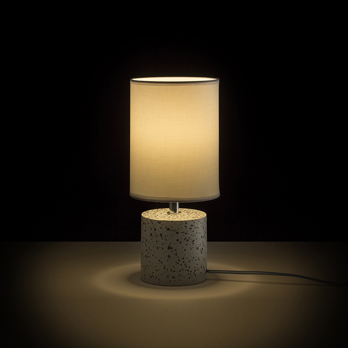 Veioză minimalistă cilindrica cu abajur din materail textil, CAMINO de masă cu alb terasă decor 230V LED E27 15W