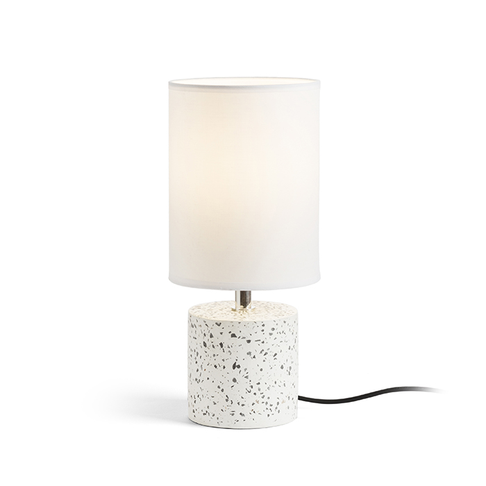 Veioză minimalistă cilindrica cu abajur din materail textil, CAMINO de masă cu alb terasă decor 230V LED E27 15W