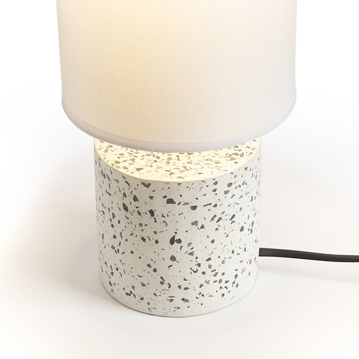 Veioză minimalistă cilindrica cu abajur din materail textil, CAMINO de masă cu alb terasă decor 230V LED E27 15W